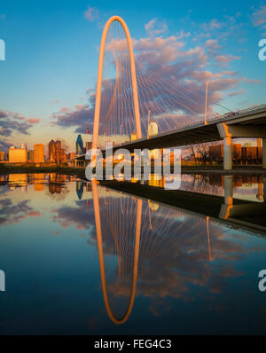 The Margaret Hunt Hill Bridge is a bridge in Dallas, Texas which spans the Trinity River Stock Photo