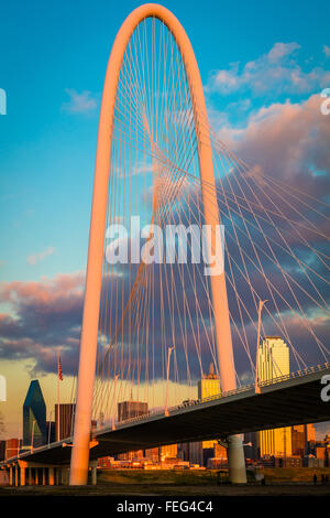 The Margaret Hunt Hill Bridge is a bridge in Dallas, Texas which spans the Trinity River Stock Photo