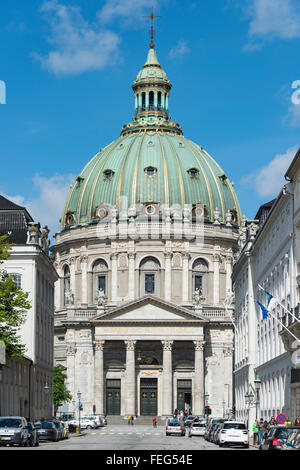 Frederik's (Marble) Church from Amalienborg Palace Square, Copenhagen (Kobenhavn), Kingdom of Denmark Stock Photo