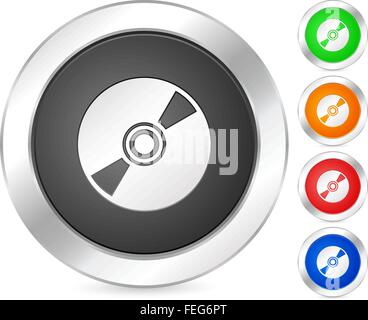 computer icon CD set isolated on a white background. Vector illustration. Stock Vector
