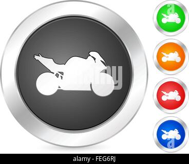 computer icon motorcycle set isolated on a white background. Vector illustration. Stock Vector