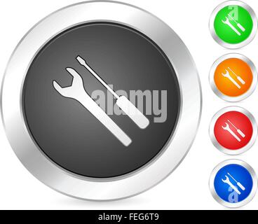 computer icon tools set isolated on a white background. Vector illustration. Stock Vector