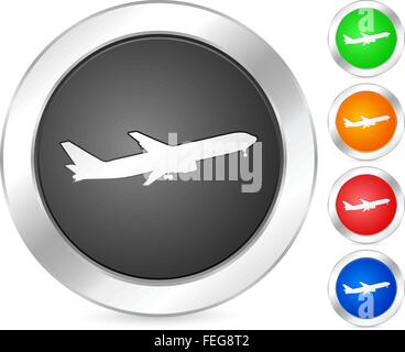 computer icon airplane set isolated on a white background. Vector illustration. Stock Vector