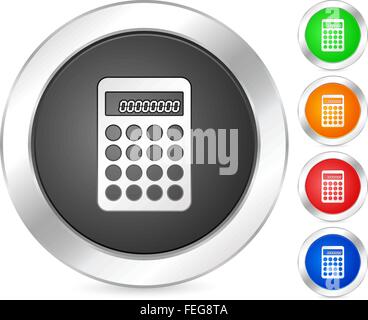 computer icon calculator set isolated on a white background. Vector illustration. Stock Vector