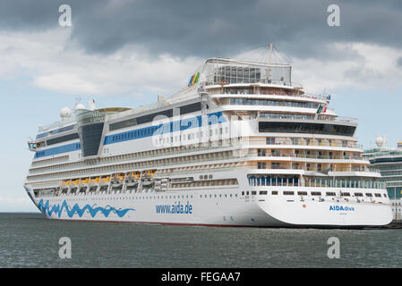 AIDA Diva cruise ship, Port of Tallinn, Tallinn, Harju County, Republic of Estonia Stock Photo