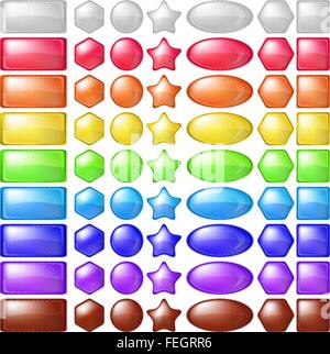 Icons buttons, set Stock Vector