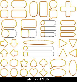 Golden Frames Set Stock Vector