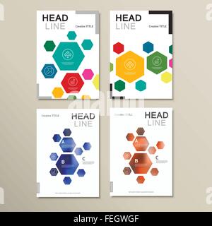 Design template abstract hexagonal shapes Stock Vector