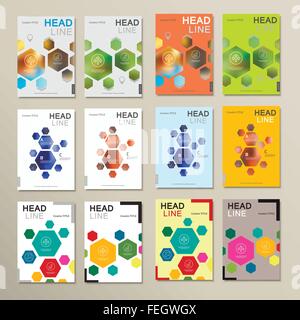 Design template abstract hexagonal shapes Stock Vector