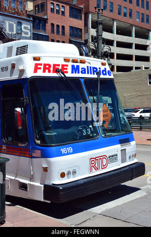 Denver Free Mall Ride 16th Street public transport hop on hop off bus Denver Free Mall Ride 16th Street public transport hop on hop off bus