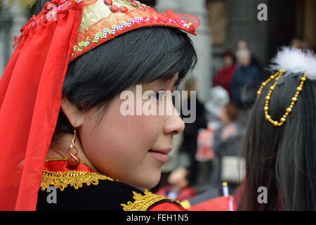 Brussels, Belgium. 06th Feb, 2016. Chinese delegation on Grand of Brussels on Saturday February 6, 2016, during celebration of Chinese New Year of Monkey in Belgium Credit:  Skyfish/Alamy Live News Stock Photo