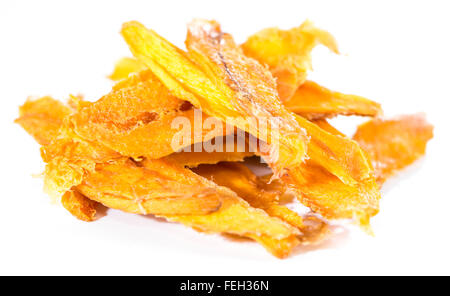 Dried Mango slices isolated on white background Stock Photo