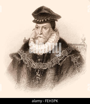Edward Fiennes de Clinton, 1st Earl of Lincoln, 1512-1584/85, an English nobleman and Lord High Admiral Stock Photo