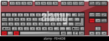 Combination button keyboard ctrl alt delete. Alt and delete and ctrl, key keyboard button, control reboot, restart and problem. Stock Photo