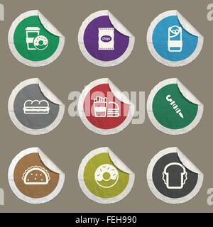 Fast food simply icons Stock Vector