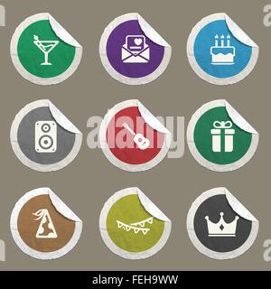 Party simply icons Stock Vector