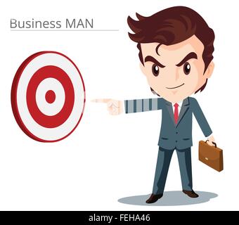Illustration of business people making a presentation with the use of a white board showing pie-charts and graphs.business woman and man in the office Stock Vector