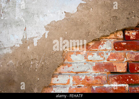 Half brick half plastered background. Stock Photo
