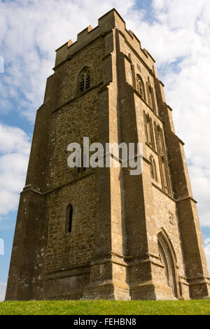 St Michael's Tower at Glastonbury Tor in Somerset, UK Stock Photo