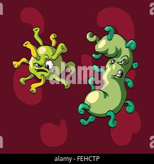 Vector cartoon illustration of viruses. Stock Vector