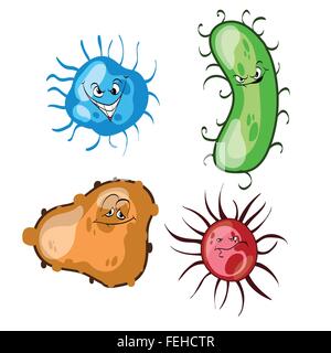 Vector cartoon illustration of viruses. Stock Vector