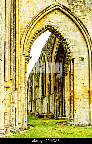 Ruins of Glastonbury Abbey, a Benedictine monastery in Glastonbury, Somerset, England, a grade I listed building Stock Photo