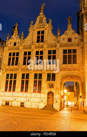 Blinde-Ezelstraat from Burg Square. Bruges, Flemish Region, Belgium Stock Photo