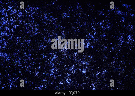 Glowing blue dots on black, abstract background Stock Photo
