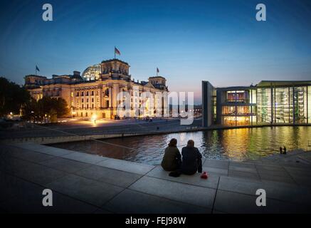 The German Bundestag is Parliament and thus legislative body of the Federal Republic of Germany, with a seat in the Reichstag building in Berlin. October 2015 Stock Photo