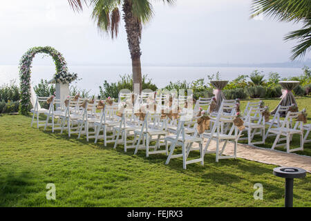 wedding ceremony setting Stock Photo