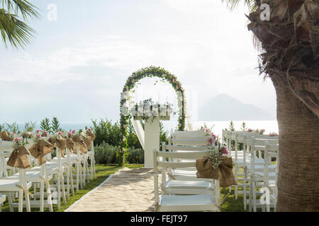 wedding ceremony setting Stock Photo