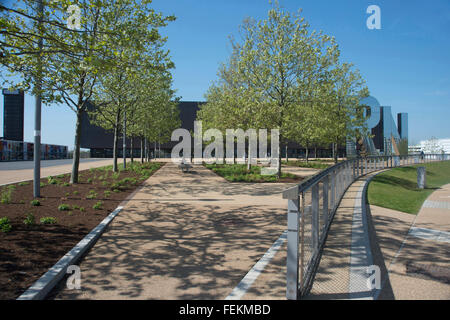 Front of the Copper Box Arena, Queen Elizabeth Olympic Park, Stratford, London, E20, United Kingdom. Stock Photo