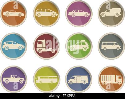 Vehicles Icon Set Stock Vector