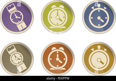 Different clocks icons Stock Vector