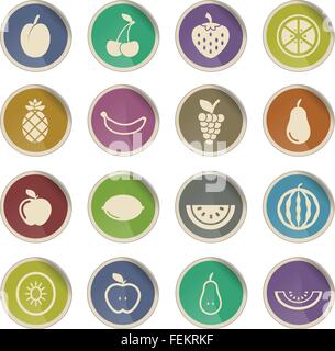 Fruits simply icons Stock Vector