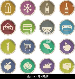 Grocery simply icons Stock Vector