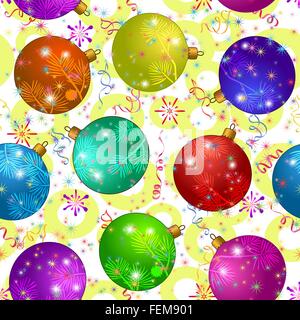 Seamless Background with Christmas Balls Stock Vector