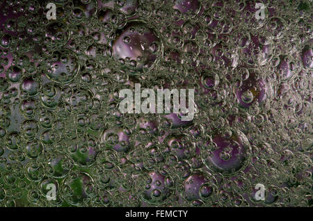 group of abstract oily bubbles over water surface Stock Photo