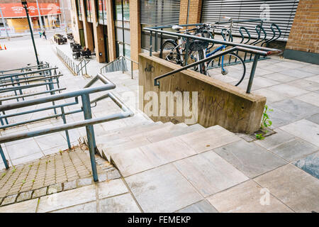 OSLO, NORWAY - JULY 31, 2014: Parked Bicycle On Sidewalk Stock Photo