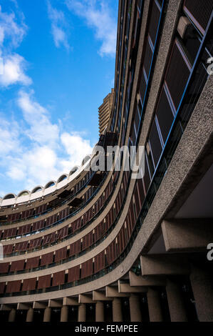 Modern 'Brutalist' buildings in the Barbican Estate in the City of London, UK Stock Photo