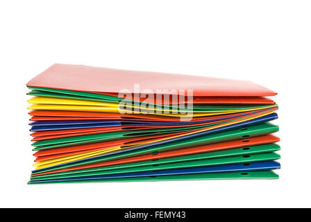 Stack of Plastic Report Folders Stock Photo