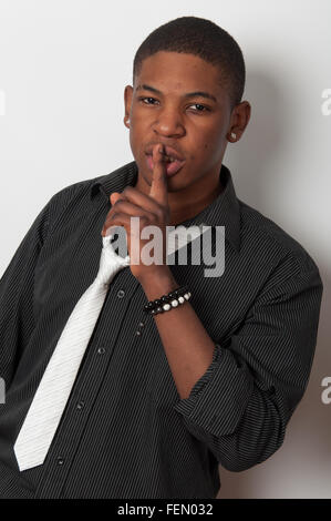 Close up portrait of a handsome young African American. Stock Photo
