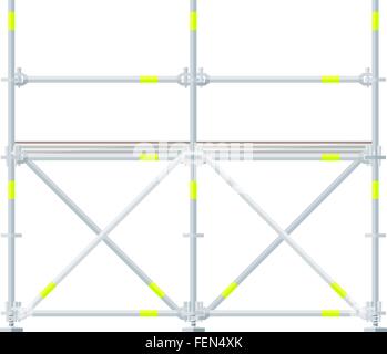 vector flat design aluminum prefabricated scaffolding isolated illustration white background Stock Vector
