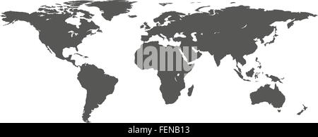 vector dark grey on white world map Stock Vector