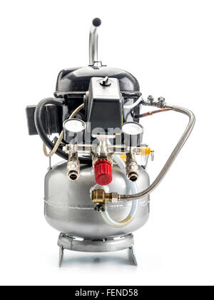 Portable air compressor shot on white Stock Photo
