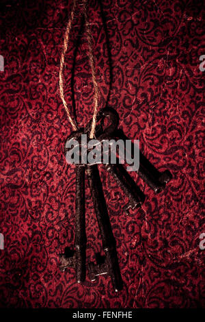Set of vintage skeleton keys on a white background Stock Photo - Alamy