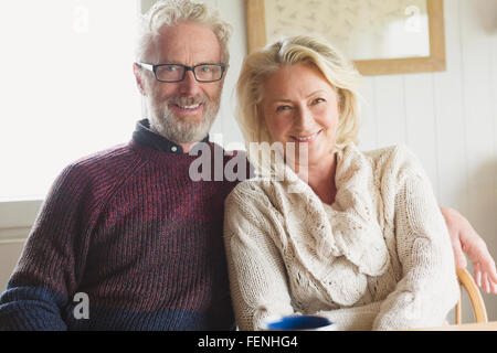 Portrait smiling senior couple Stock Photo