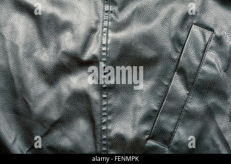 Crumpled leather with side pocket Stock Photo