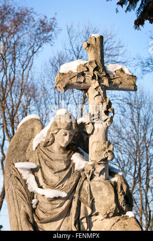 Angel statue at Bernardinai cemetery in Vilnius Lithuania Stock Photo