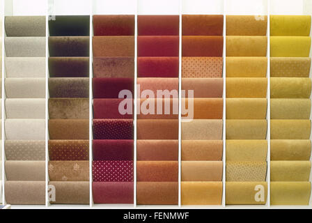 Catalog and collection Samples of color from carpets Stock Photo